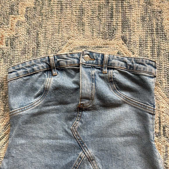 Zara Women’s Strapless Denim Dress Size Medium - Picture 4 of 11